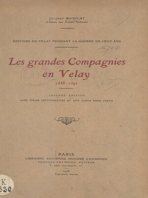 cover image of Histoire du Velay pendant la guerre de Cent ans